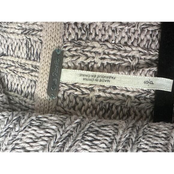 Free People Sweater Womens Small Pink Purple Cowl Neck Chunky Knit Pullover Boho - Picture 3 of 7